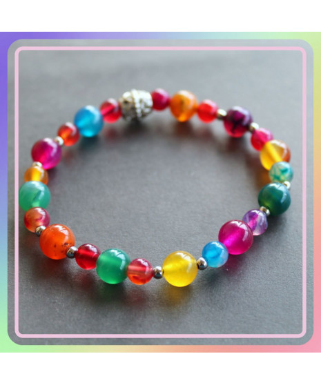 Bracelet en Agate multicolore