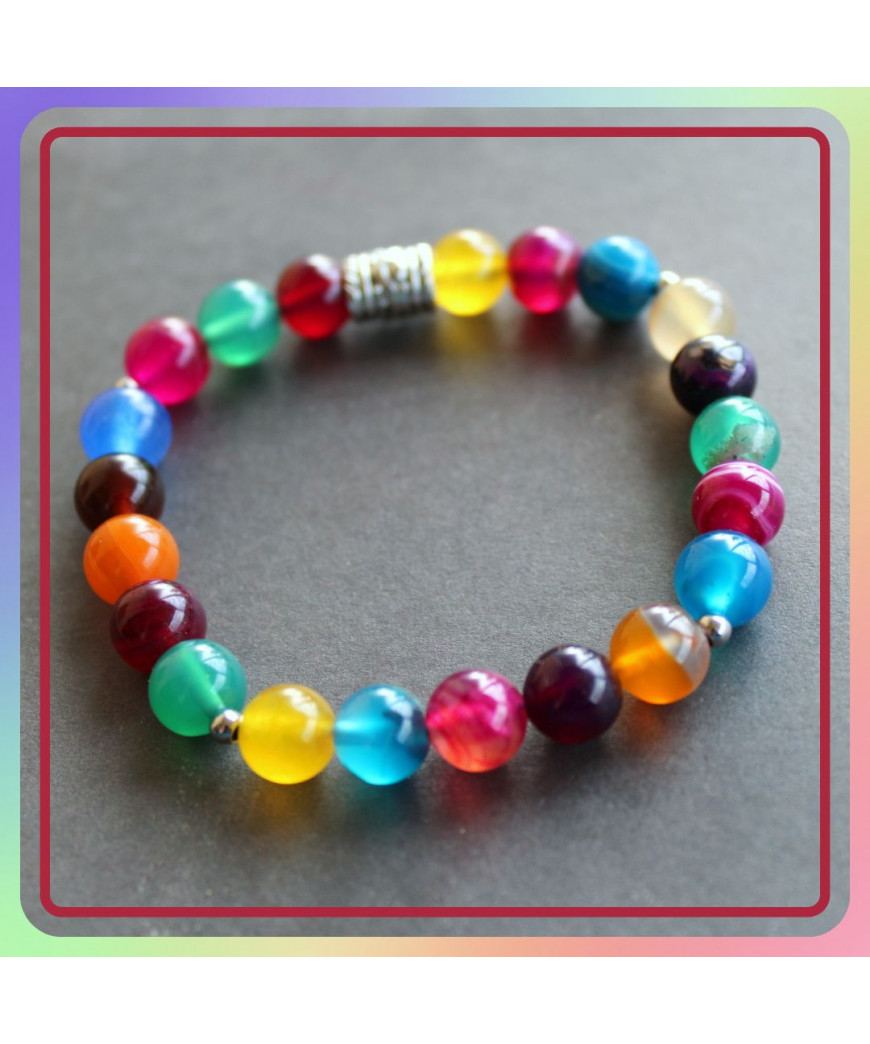 Bracelet en Agate multicolore
