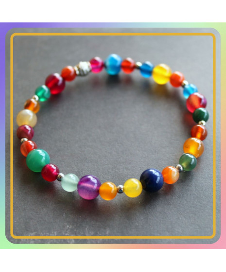 Bracelet en Agate multicolore