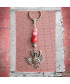 Porte-clefs Chouette en Agate rose