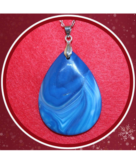 Pendentif Agate bleue