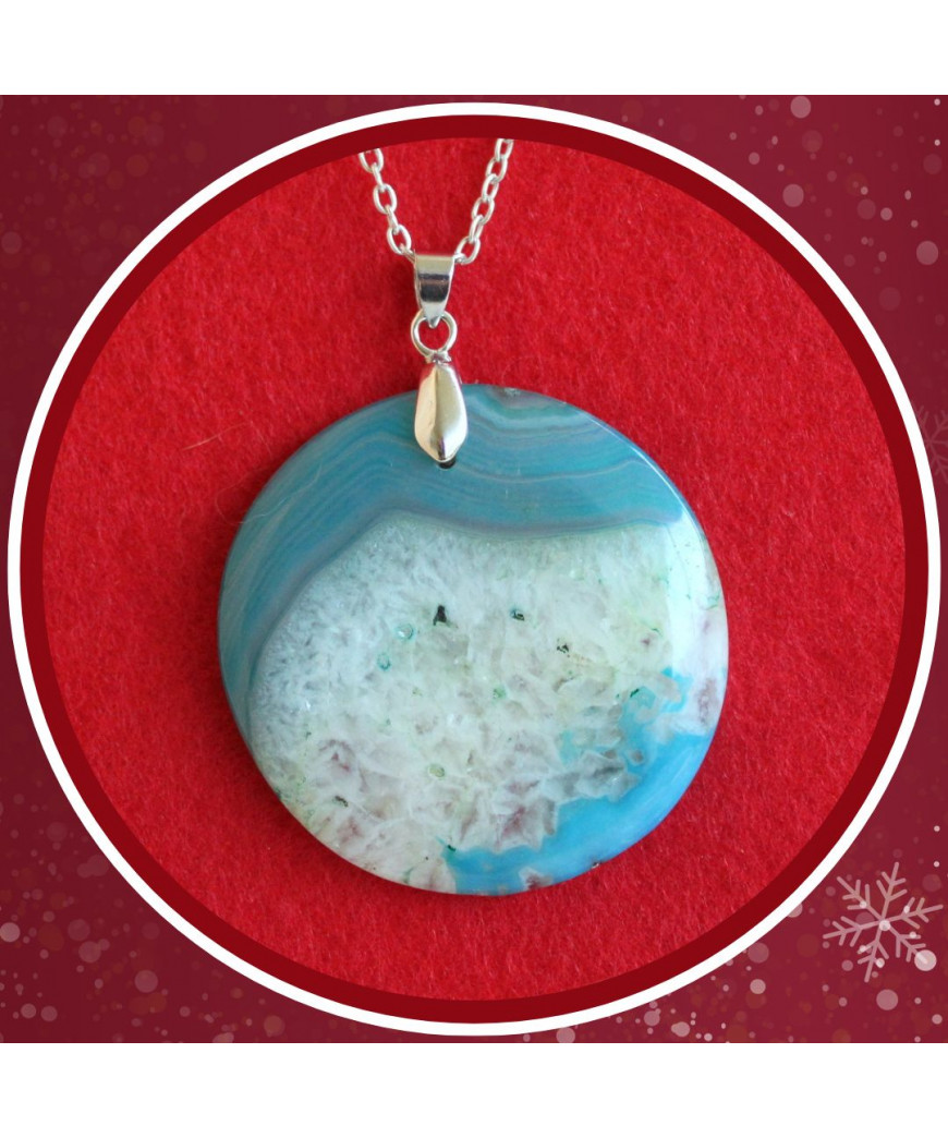Pendentif Agate bleue