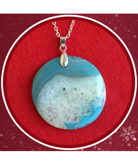 Pendentif Agate bleue