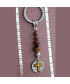 Porte-clefs  Croix en  Œil de tigre