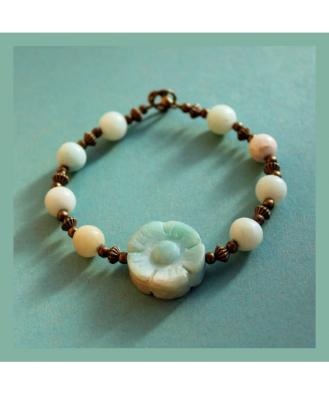 Bracelet Fleur en Amazonite
