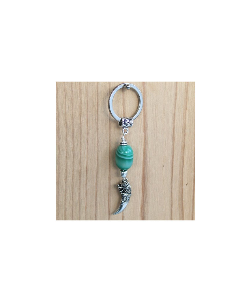 Porte-Clefs Dragon Agate verte