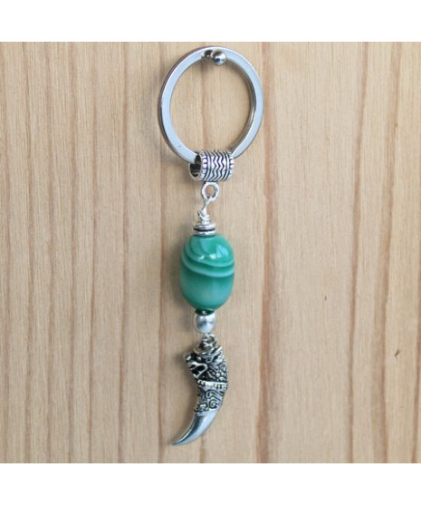 Porte-Clefs Dragon Agate verte