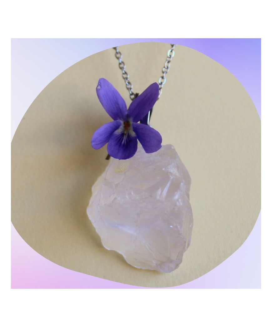 Pendentif Cristal de roche pierre brute