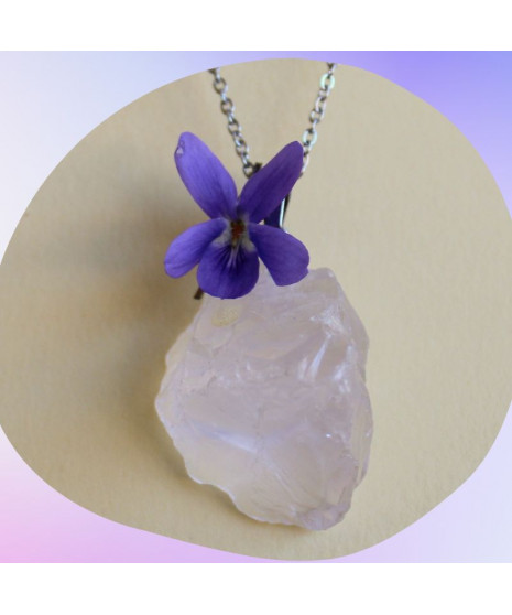 Pendentif Cristal de roche pierre brute