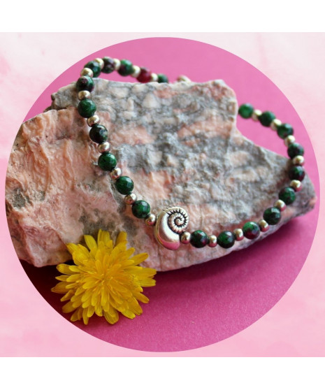 Bracelet Ammonite en Fuchsite