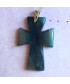 Pendentif Croix en Agate bleue