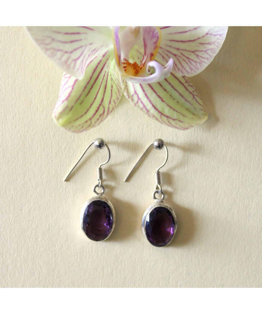 Boucles d'oreilles en Améthyste