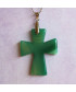 Pendentif Croix en Agate verte