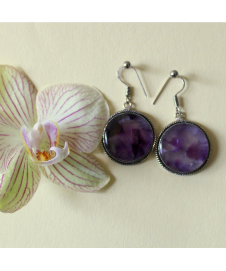 Boucles d'oreilles en Améthyste