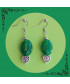 Boucles d'oreilles Cœurs celtiques en Jade vert
