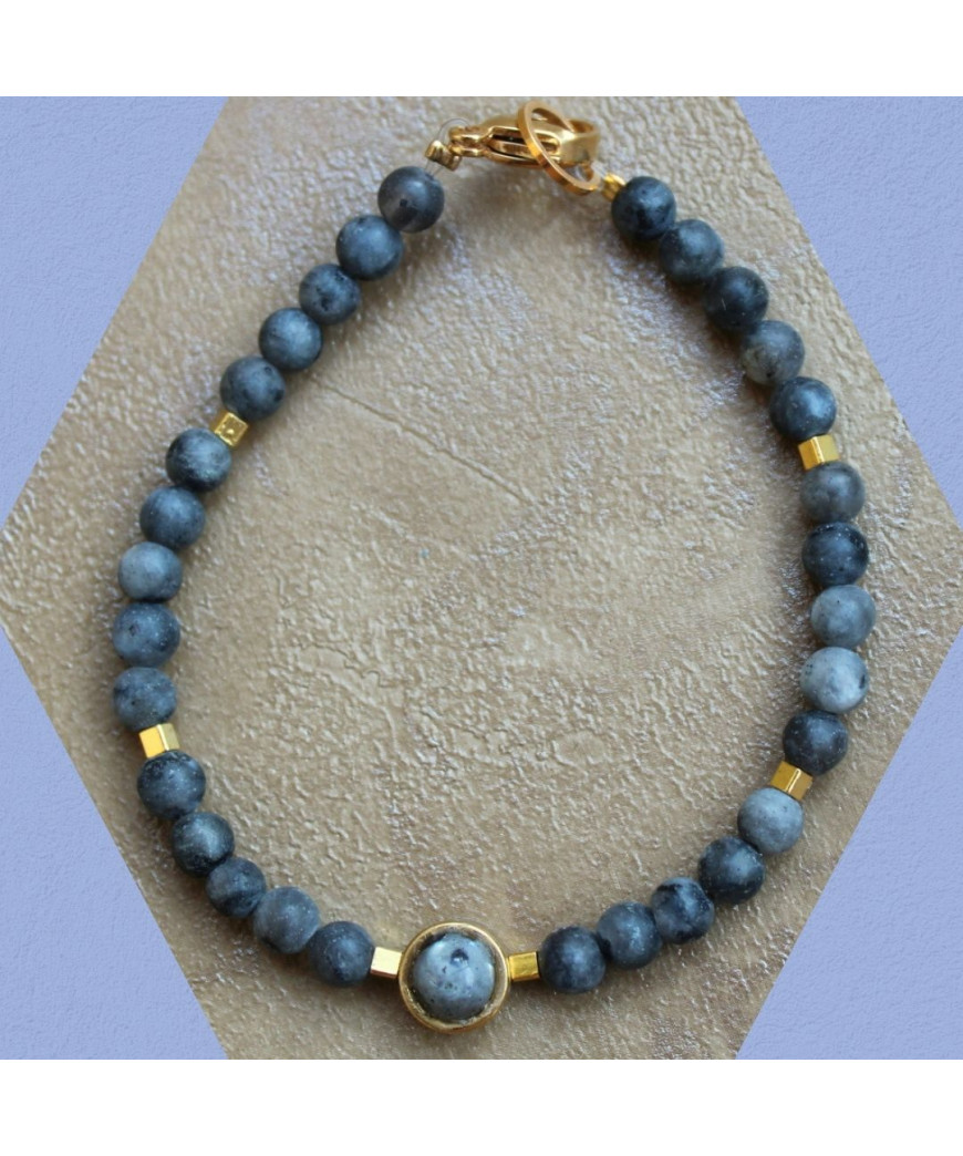 Bracelet cabochon en Labradorite