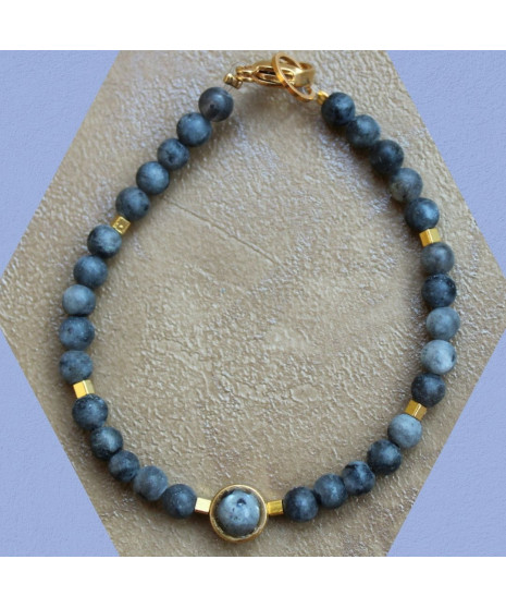 Bracelet cabochon en Labradorite