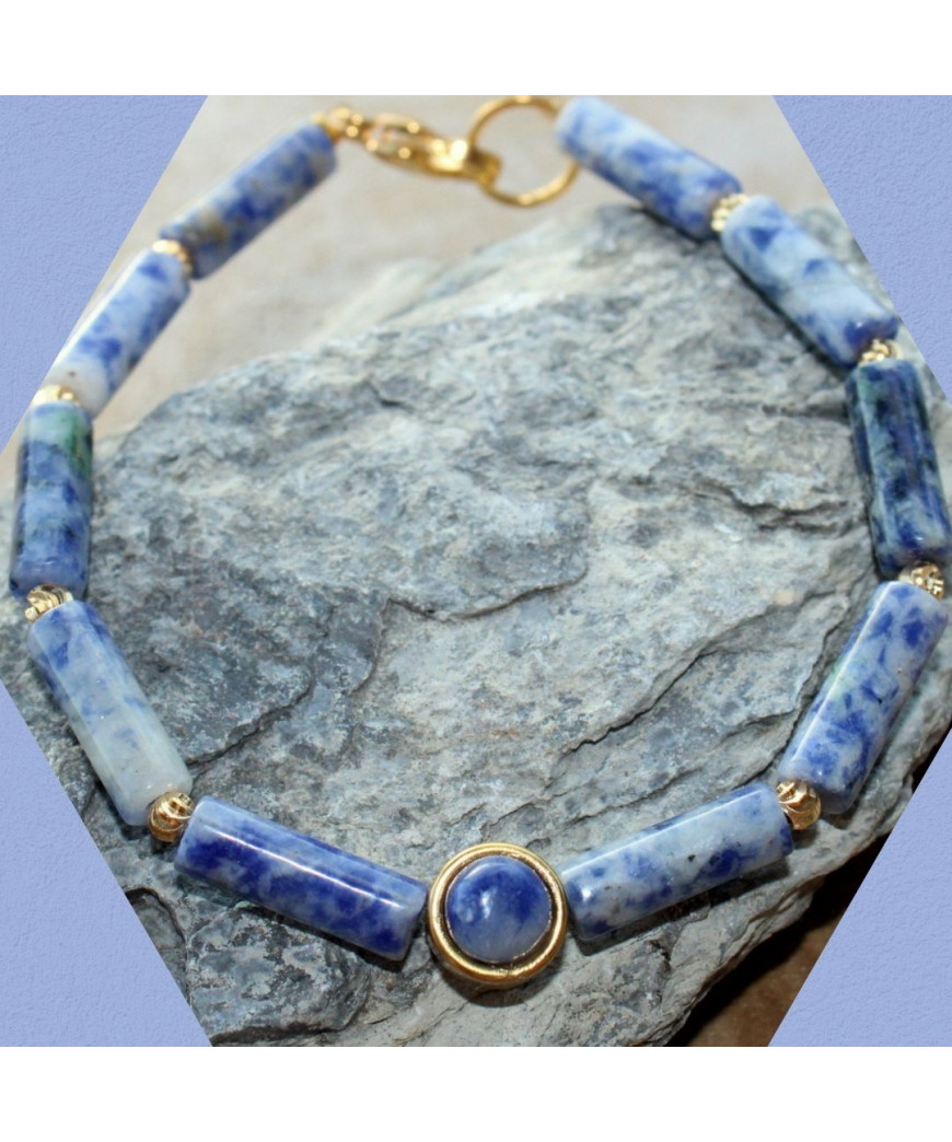 Bracelet cabochon en Sodalite