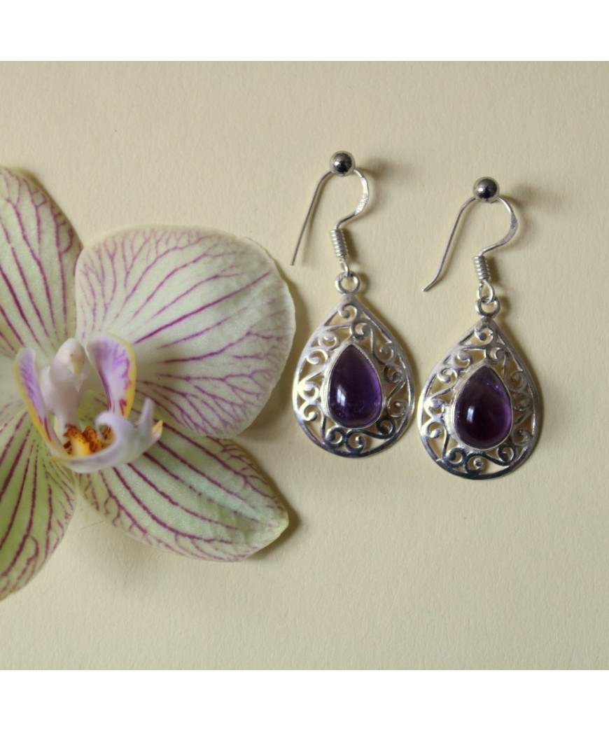 Boucles d'oreilles en Améthyste