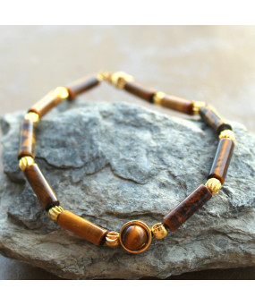 Bracelet cabochon en Œil de tigre