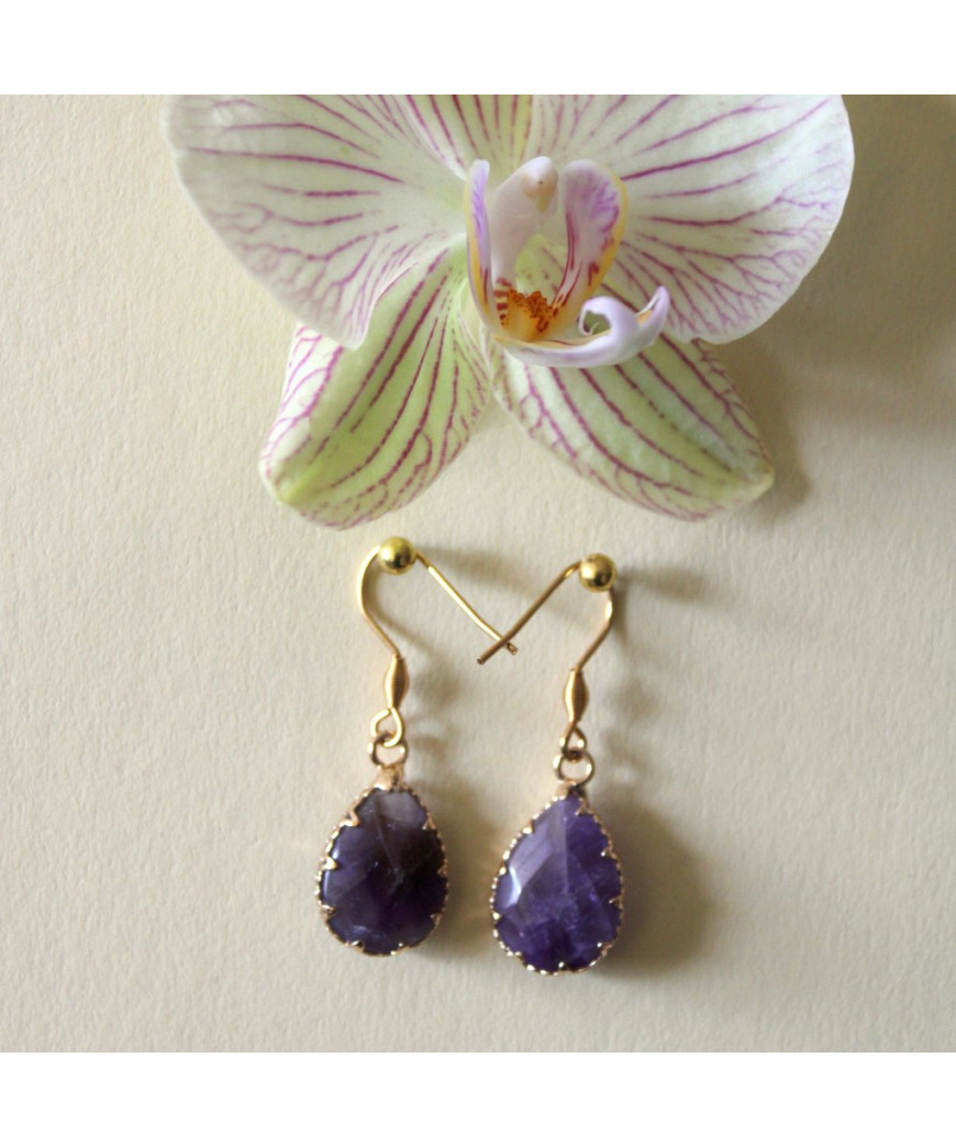 Boucles d'oreilles en Améthyste