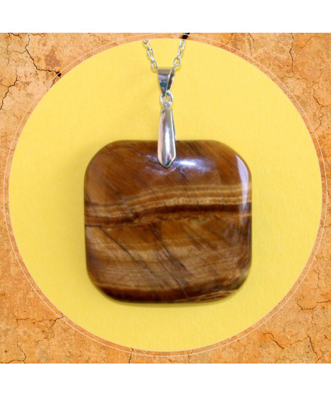 Pendentif carré en Œil de Tigre