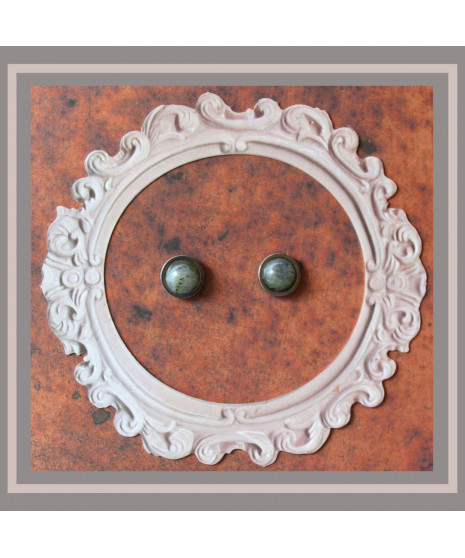 Boucles d'oreilles clous Labradorite en acier inoxydable