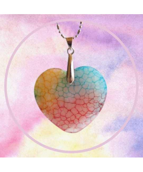 Pendentif Agate Arc en ciel