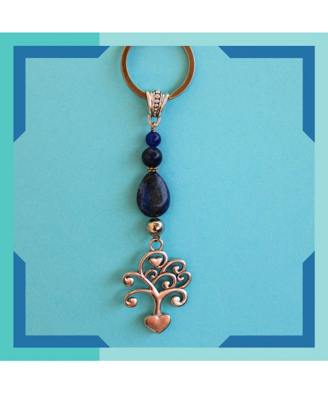 Porte-clefs Arbre de Vie en Lapis Lazuli