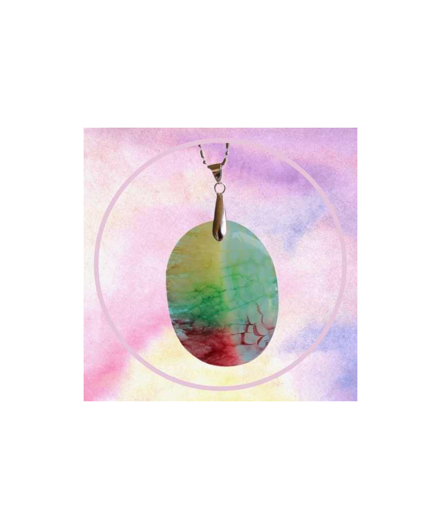 Pendentif Agate Arc en ciel