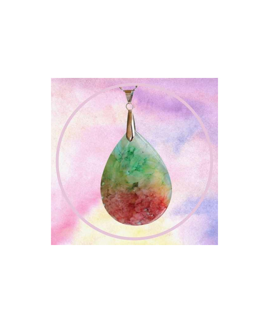Pendentif Agate Arc en ciel