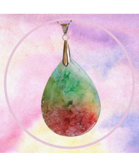 Pendentif Agate Arc en ciel