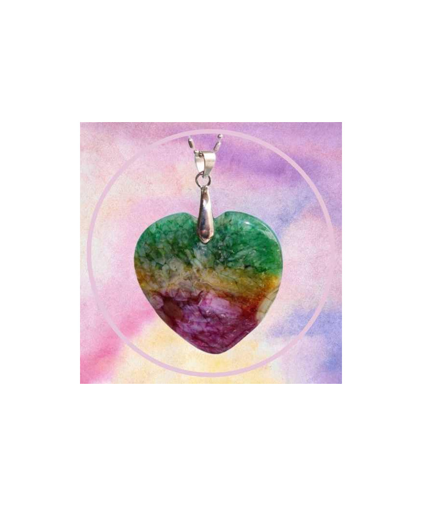 Pendentif Agate Arc en ciel