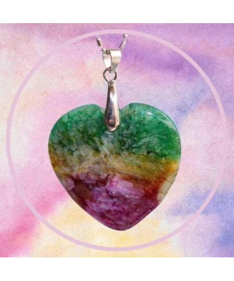Pendentif Agate Arc en ciel