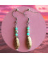 Boucles d'Oreilles Coquillages en Jaspe Sédiments d'Océan vert