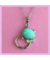 Pendentif Chat en Turquoise