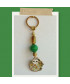 Porte-clefs Chat en Jade vert et Agate jaune