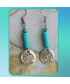 Boucles d'oreilles Arbre de Vie en Turquoise