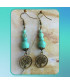 Boucles d'oreilles Arbre de Vie en Turquoise