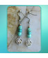 Boucles d'oreilles Arbre de Vie en Turquoise