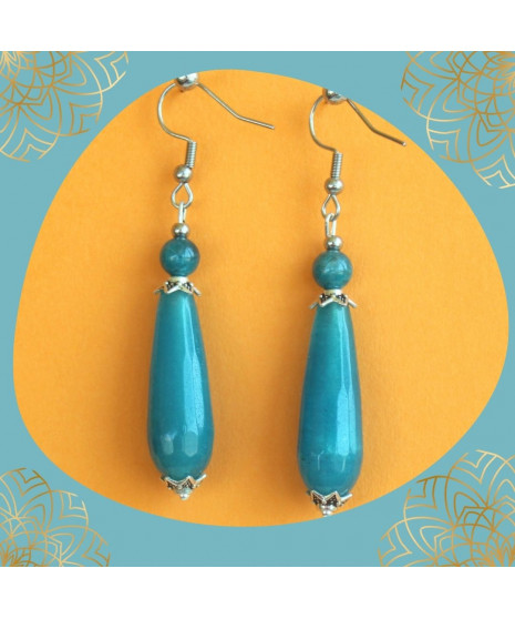 Boucles d'oreilles gouttes en Apatite