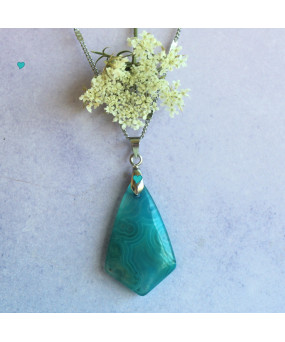 Pendentif Agate bleue
