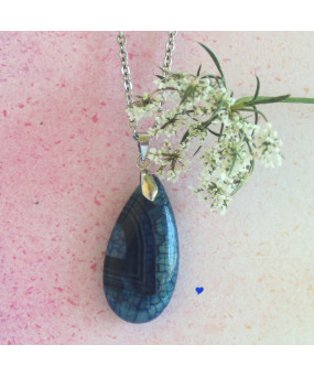Pendentif Agate bleue