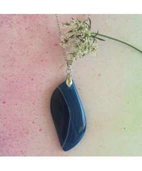 Pendentif Agate bleue