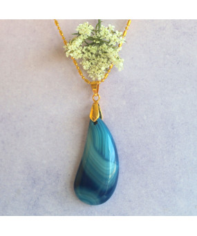 Pendentif Agate bleue