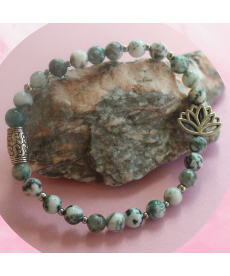 Bracelet Lotus en Agate mousse