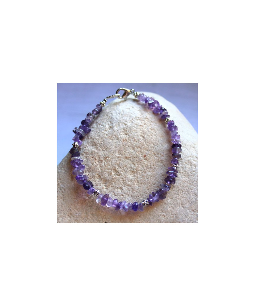 Bracelet pierres irrégulières en Améthyste