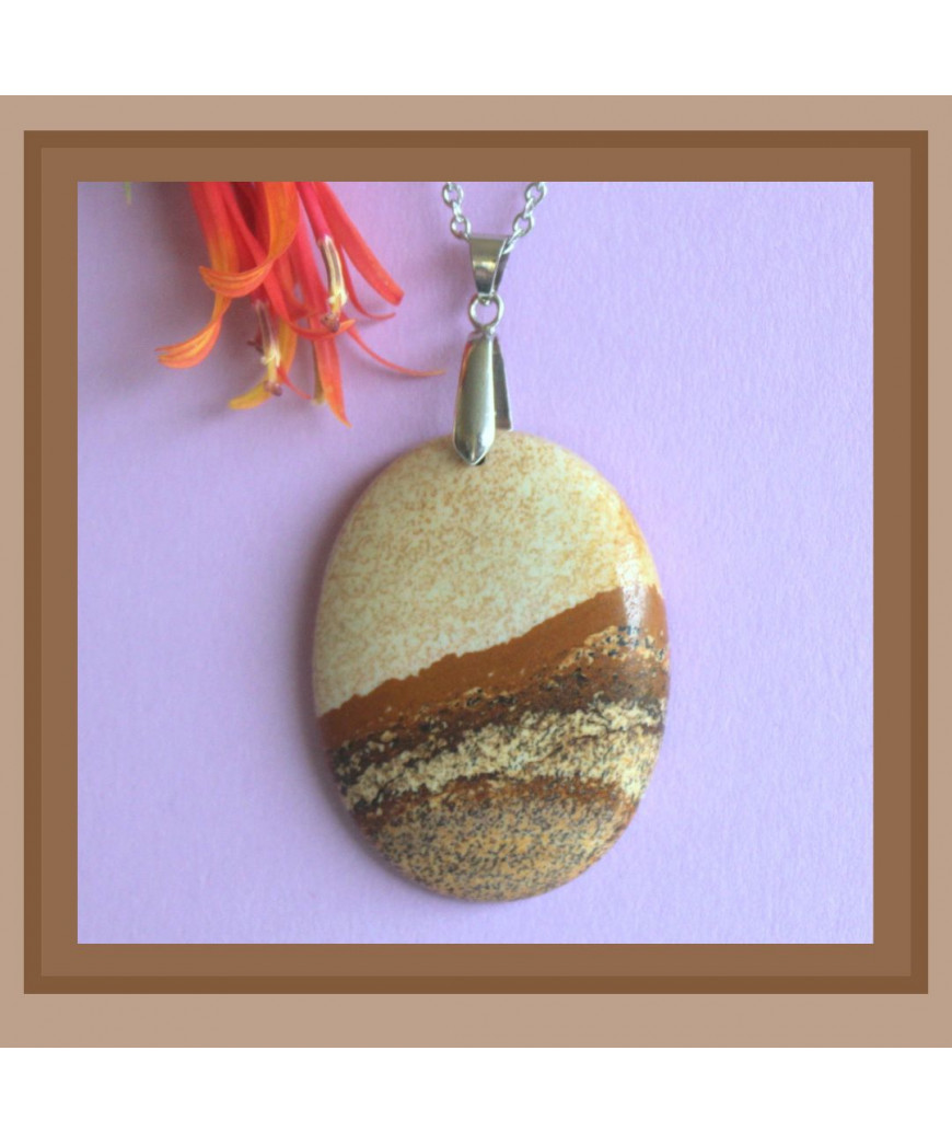 Pendentif en Jaspe paysage