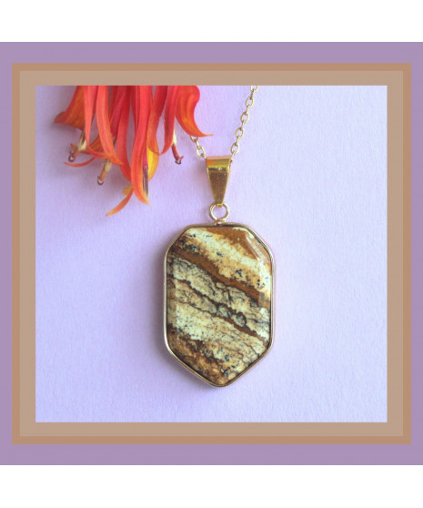 Pendentif en Jaspe paysage