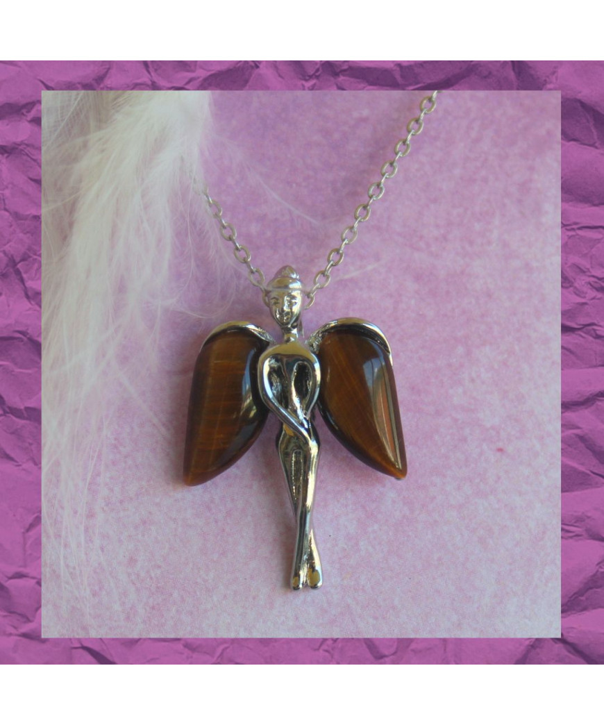Pendentif Ange en Œil de tigre